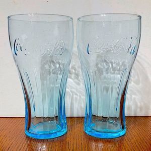 Vintage Coca Cola Blue Glasses
